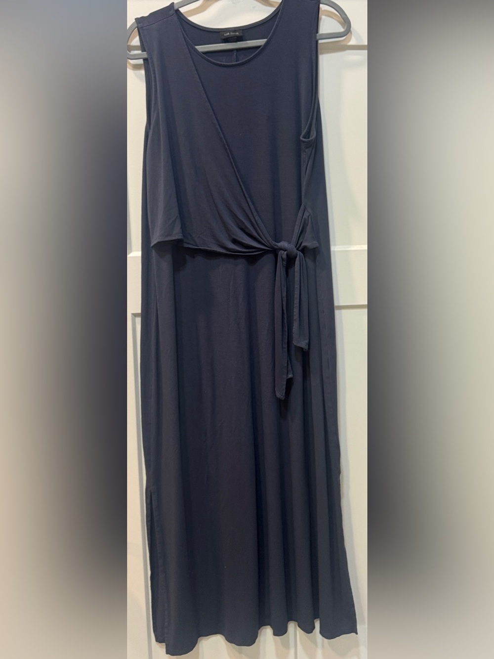 J. Jill Wearever Navy Sleeveless Maxi Dress with Side Tie